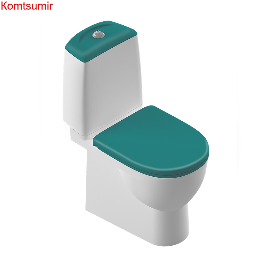 Sanita Luxe Best Унитаз-компакт с бирюзовой крышкой и сиденьем микролифт