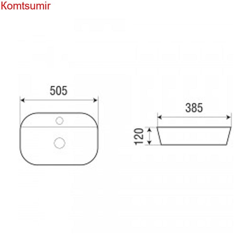 Раковина Azario 505х385х120 накладная, белый (AZ-2202)