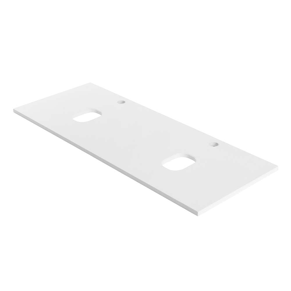 Столешница из МДФ с двумя отверстиями под раковину и с двумя отверстиями под смеситель BelBagno EK-120-2-BO Bianco Opaco