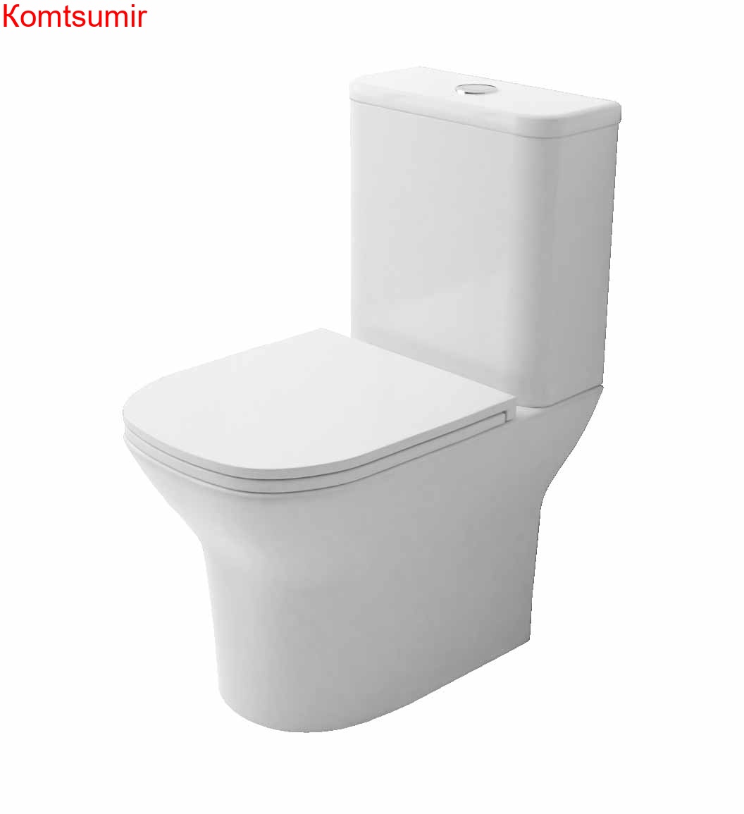 Унитаз напольный Azario Iris 380х600х775 безободковый в комплекте с арматурой GEBERIT, сиденье микролифт (AZ-8353 GB)