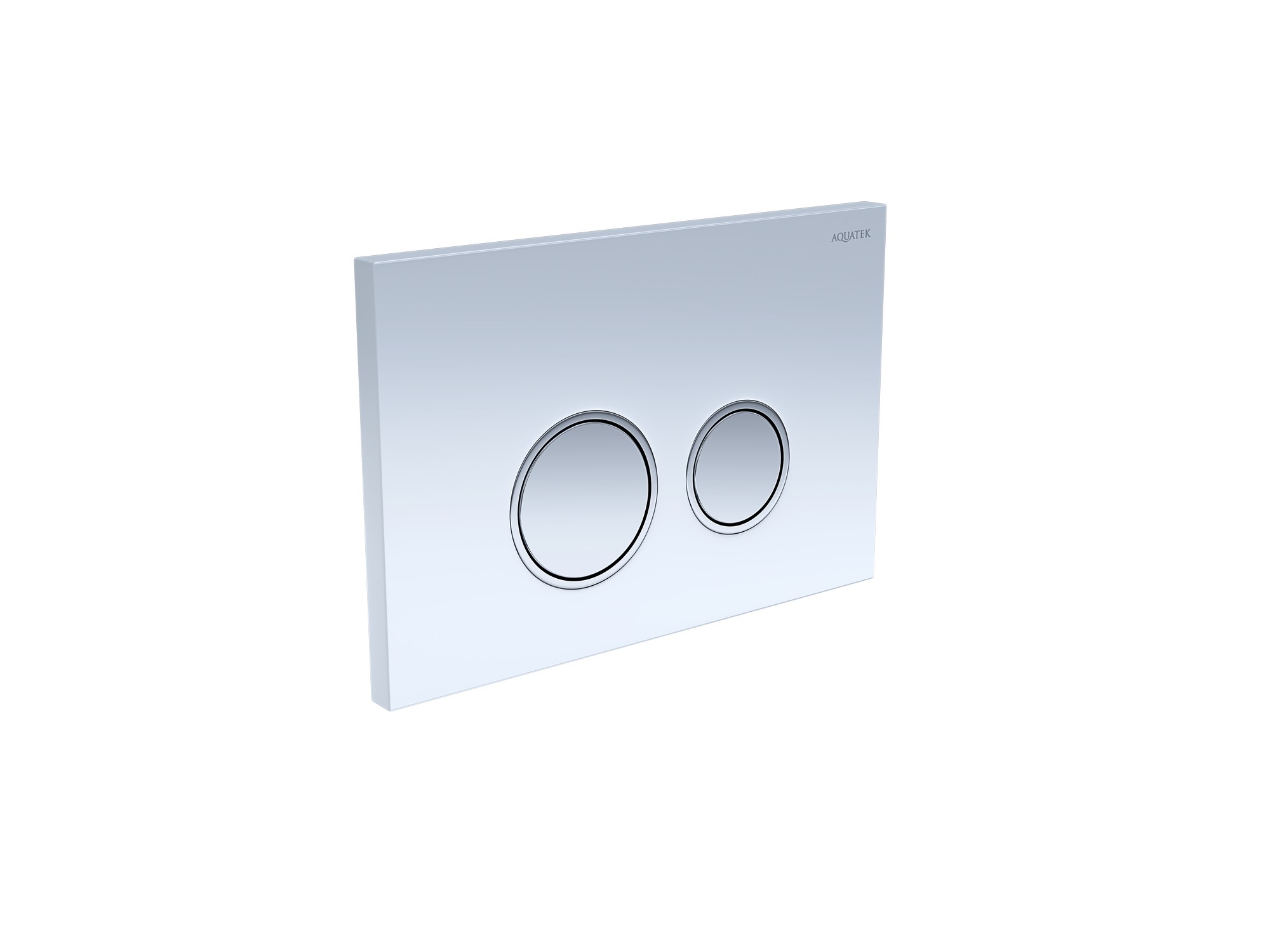 Панель смыва Aquatek Белая,закаленное стекло (клавиша круглая,ободок хром) KDI-0000028