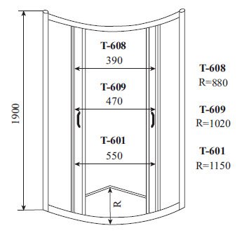Timo ALTTI душевой угол 608 Foggy Glass (80*80*190), шт Timo ALTTI душевой угол 608 Foggy Glass (80*80*190), шт