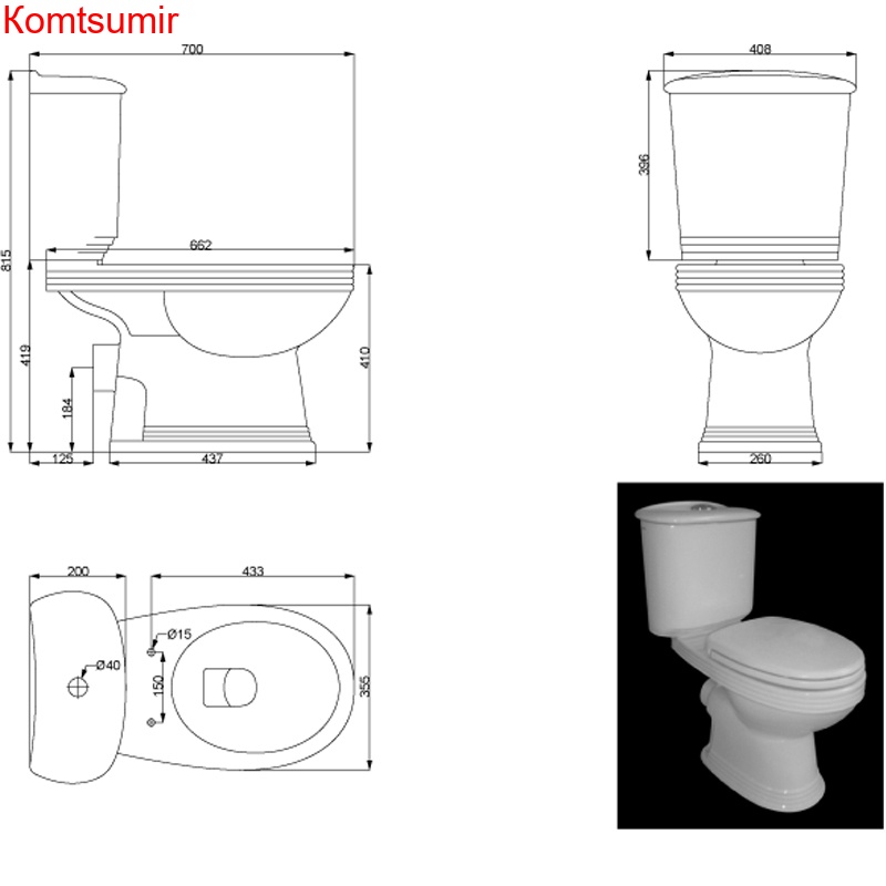 Унитаз-компакт Creo Ceramique MARSEILLE с крышкой микролифт