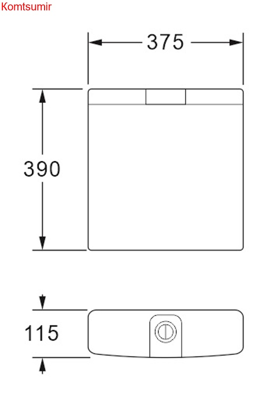 Бачок пластиковый AZARIO 375x115x390 с соединительной трубой, белый (AZ-214)