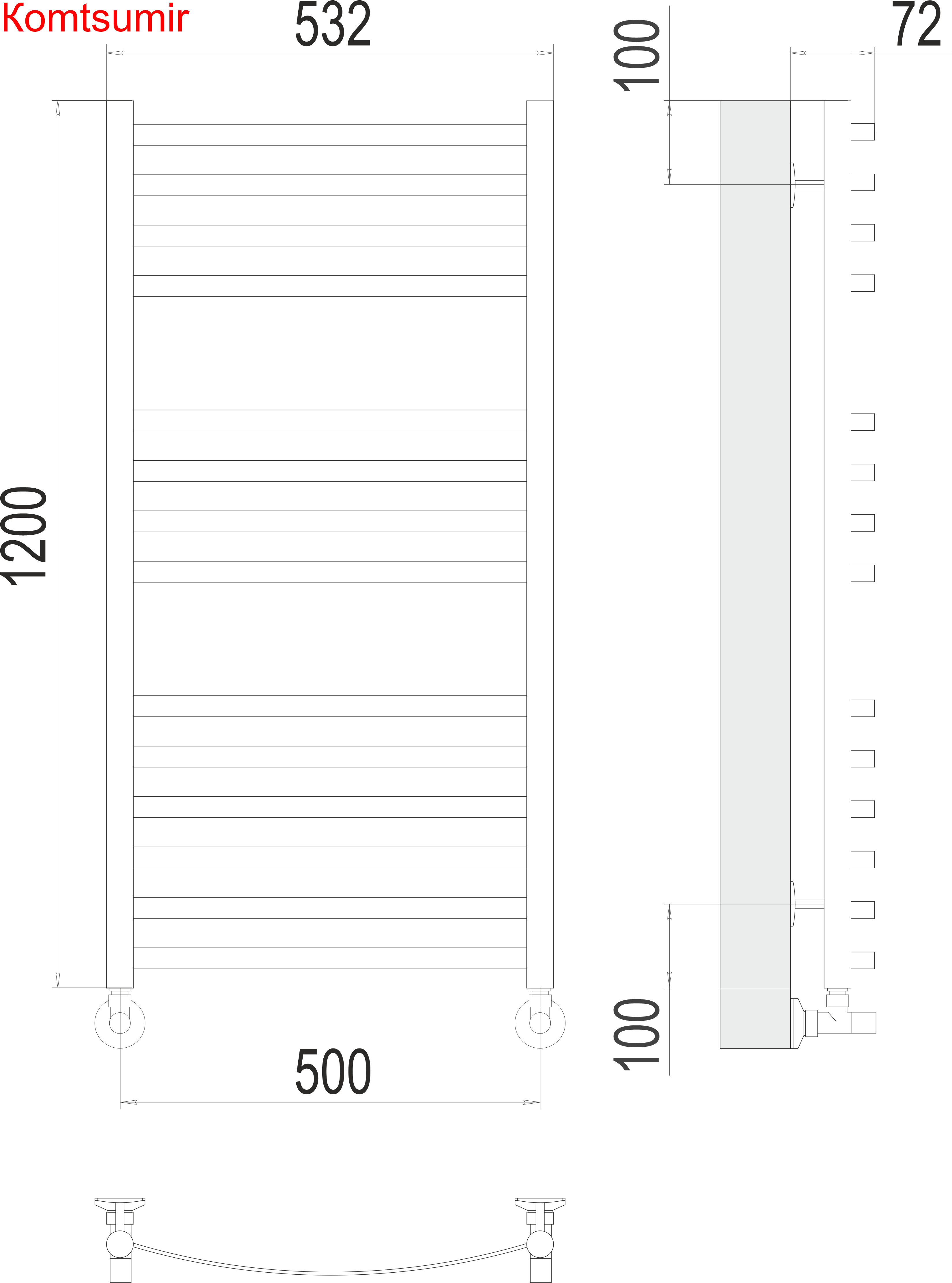 Авиэль П14 500х1200 Полотенцесушитель  TERMINUS