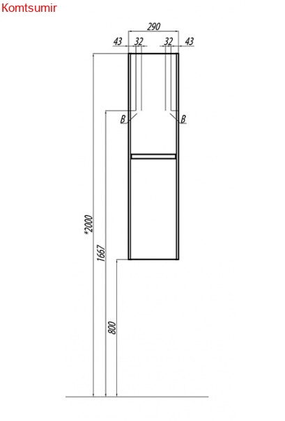 Пенал подвесной AQUATON Шерилл, белый (1A206503SH010)
