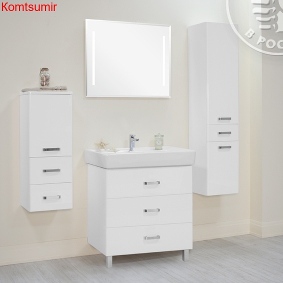 Тумба под раковину AQUATON Америна 80 М напольная, белая (1A169101AM010)