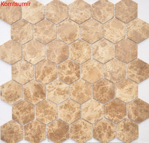 Мозаика Caramelle Mosaic Emperador light MAT hex Мозаика Caramelle Mosaic Emperador light MAT hex