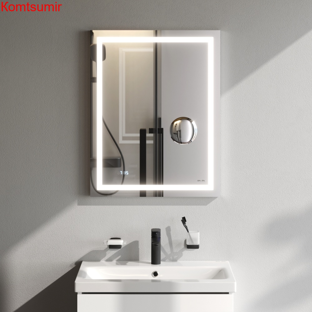 M91AMOX0553WG Универсальное зеркало с контурной Led-подсветкой, часами и косметическим зеркалом, 55 M91AMOX0553WG Универсальное зеркало с контурной Led-подсветкой, часами и косметическим зеркалом, 55