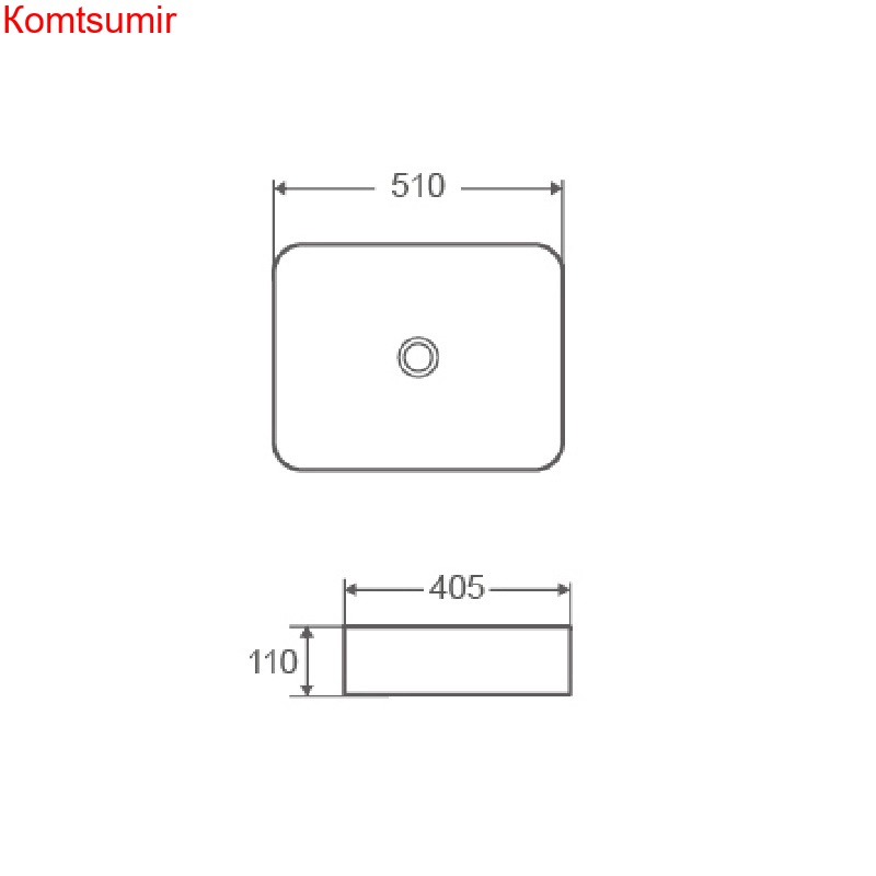 Раковина Azario 510*405*110, накладная, цвет белый (AZ-2178)