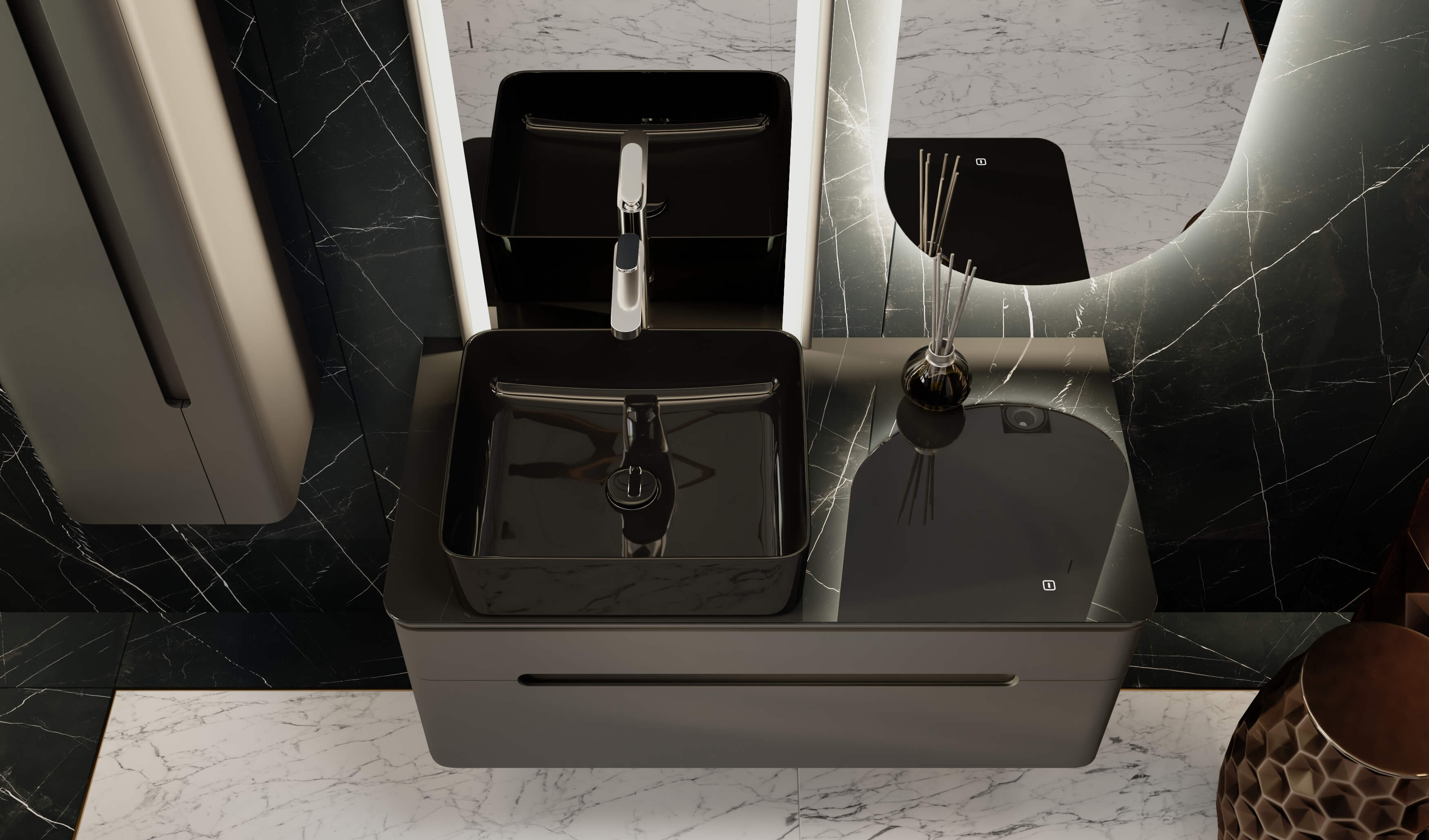 Пенал Shine 125 подвесной антрацит