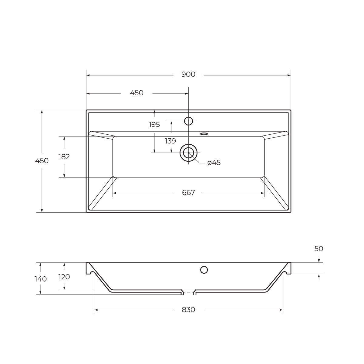 Раковина из литьевого мрамора BelBagno BB900/450-LV-MR-AST