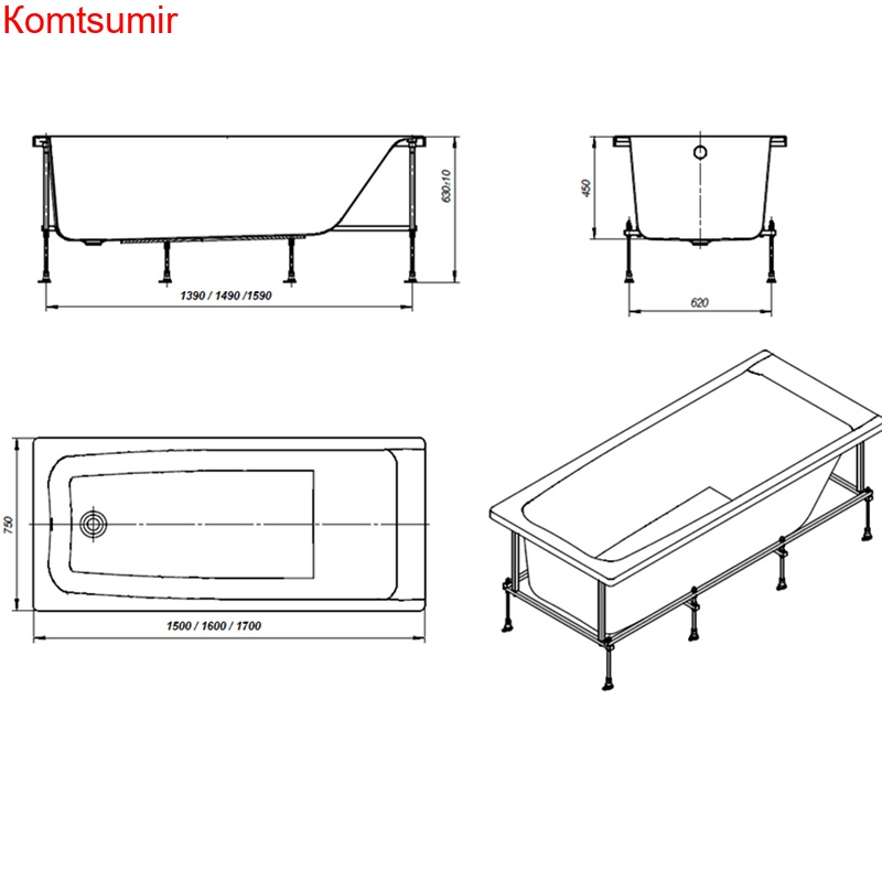 Ванна акриловая Roca ELBA прямоугольная 160х75 белая Ванна акриловая Roca ELBA прямоугольная 160х75 белая