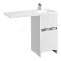 Тумба для раковины AQUATON Лондри 400 под стиральную машинку, белая (1A236001LH010)