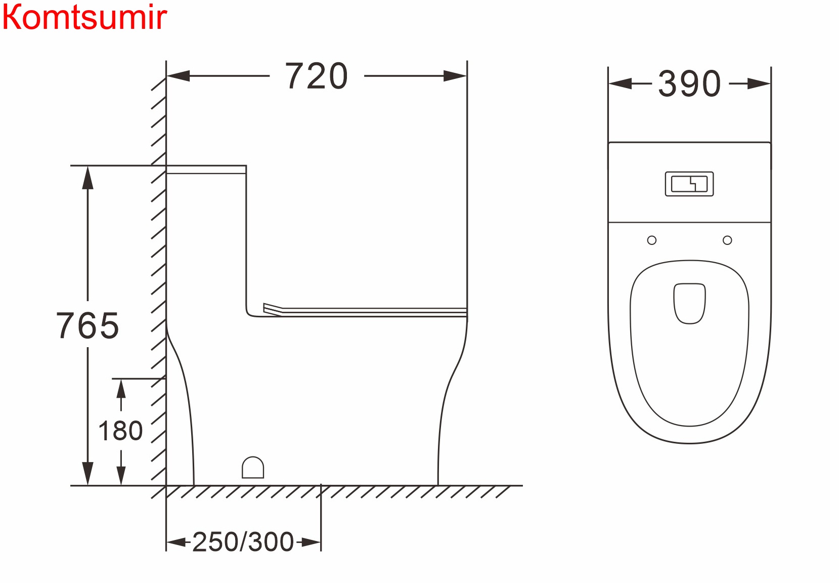 Унитаз-моноблок AZARIO SINTO 720х390х765 напольный в комплекте с сиденьем дюропласт микролифт, белый (AZ-1098)