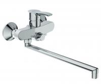 Смеситель для ванны Ideal Standard ALPHA с длинным изливом, Однорукоятковый, настенный, хром (BD044AA)