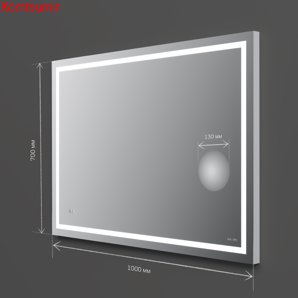 M91AMOX1003WG Универсальное зеркало с контурной Led-подсветкой, часами и косметическим зеркалом 100 M91AMOX1003WG Универсальное зеркало с контурной Led-подсветкой, часами и косметическим зеркалом 100