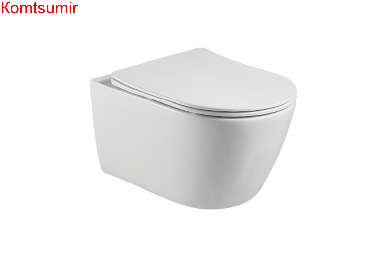 Унитаз подвесной безободковый AQUATEK БЕТТА AQ1253W-00 530*360*345 мм, горизонтальный выпуск, тонкое сиденье с механизмом плавного закрывания, крепеж