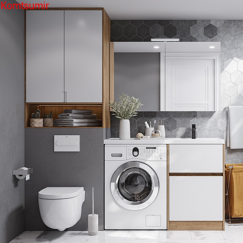 Зеркальный шкаф Aquaton Лондри 120 Белый глянцевый (1A267402LH010)