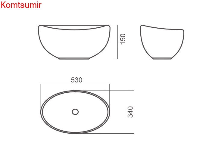 Раковина Sanita Luxe Ringo Cut, накладная, белая (RNGSLWB01C)