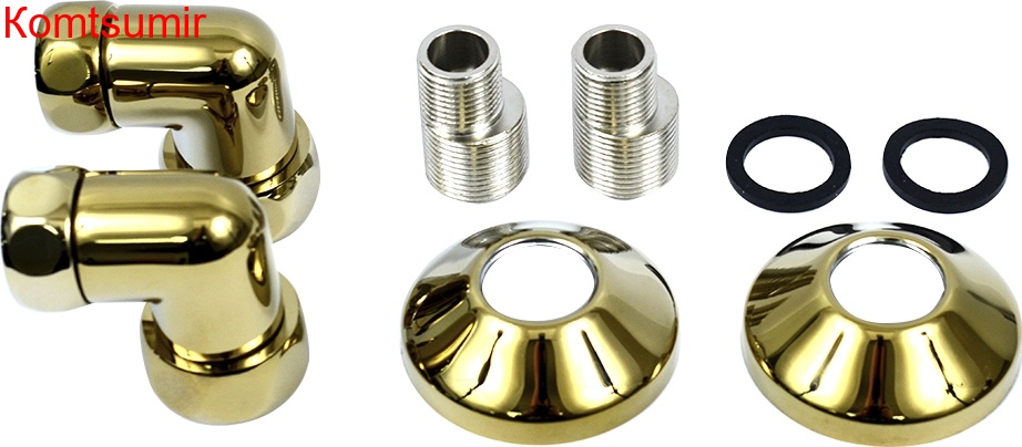 Полотенцесушитель водяной Двин Bubble 3 80/50 1"-3/4"-1/2" золотой хром