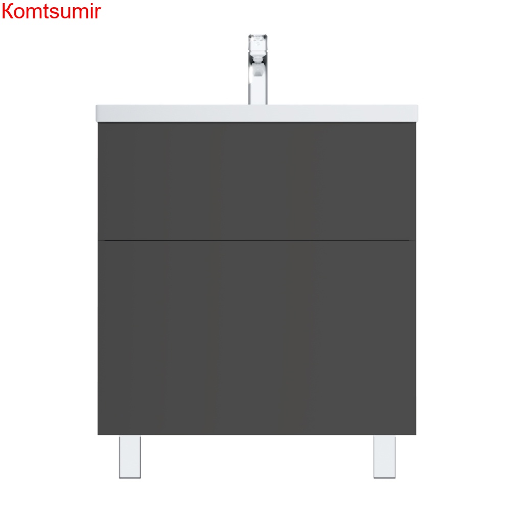 M90FSX07522GM32 GEM, База под раковину, напольная, 75 см, 2 ящика push-to-open, графит матовый