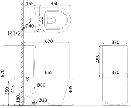 Унитаз-компакт Creo Rennes RE1002R