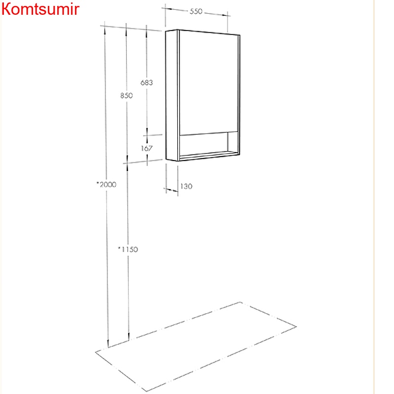 Зеркальный шкаф Aquaton Сканди 55 Белый (1A252102SD010)