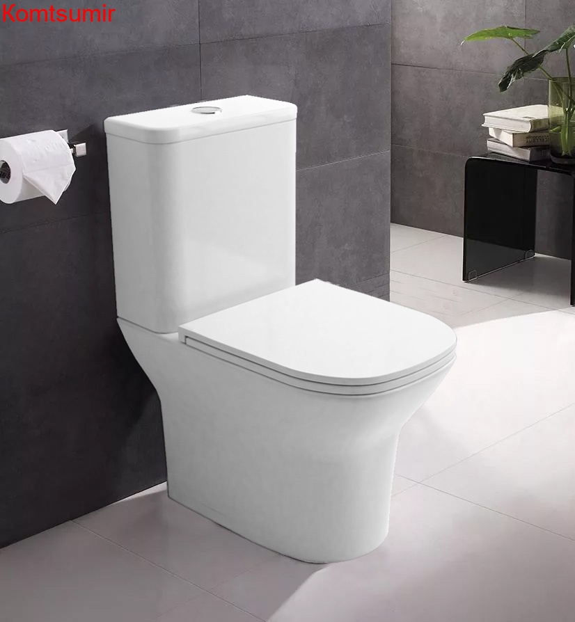 Унитаз напольный Azario Iris 380х600х775 безободковый в комплекте с арматурой GEBERIT, сиденье микролифт (AZ-8353 GB)