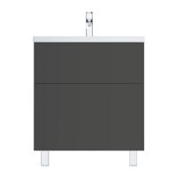 M90FSX07522GM32 GEM, База под раковину, напольная, 75 см, 2 ящика push-to-open, графит матовый