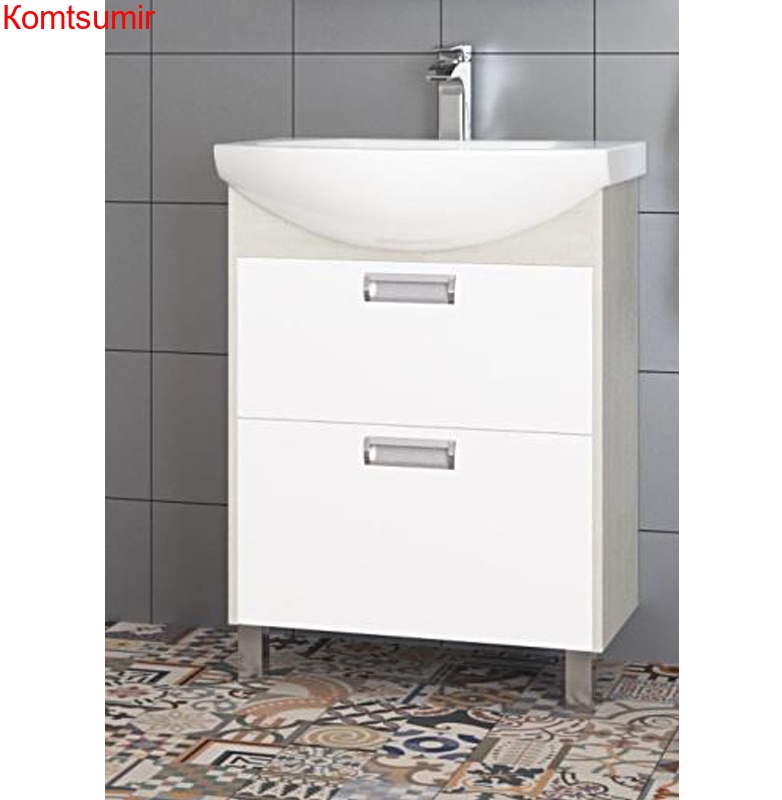 Тумба под раковину AQUATON БЕККА 60 белый дуб (1A196601BAC20)