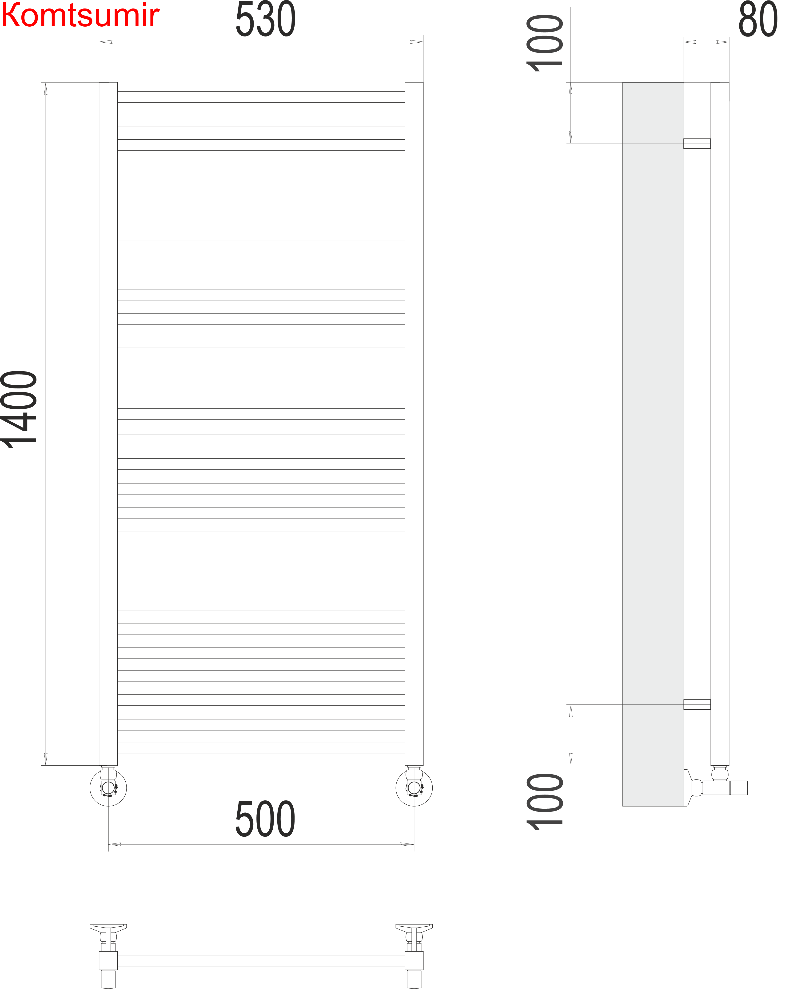 Ватикан П22 500х1400 Полотенцесушитель  TERMINUS