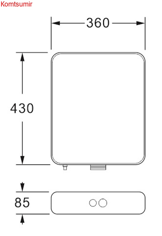 Бачок пластиковый AZARIO 360x85x430 с соединительной трубой, белый (AZ-967)