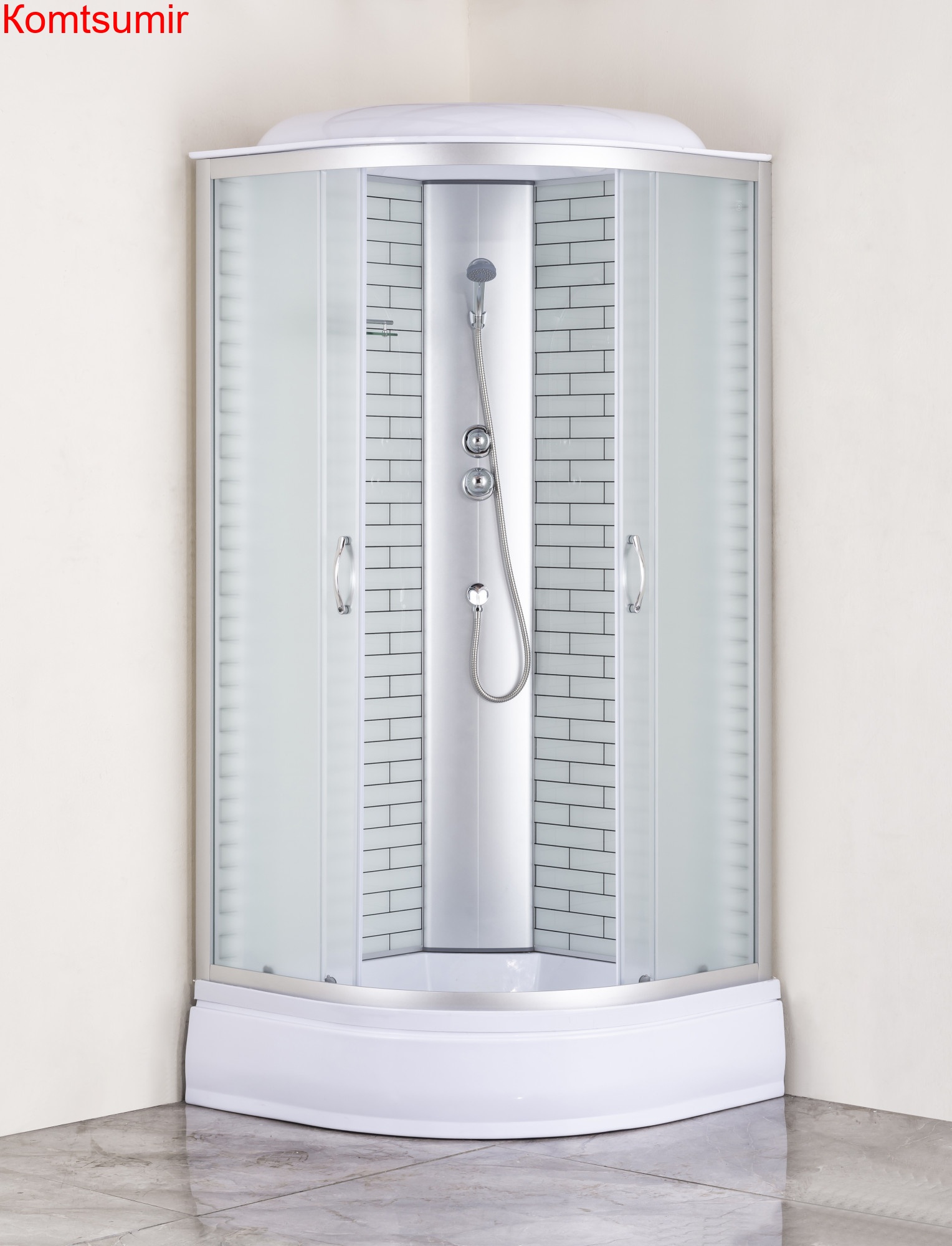 Душевая кабина Loranto 90х90х215 поддон 25 см, белый кирпичный узор, стекло 4 мм, профиль хром (CS-6690-25FW 90) Душевая кабина Loranto 90х90х215 поддон 25 см, белый кирпичный узор, стекло 4 мм, профиль хром (CS-6690-25FW 90)