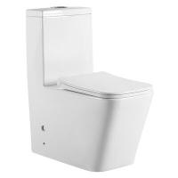 Унитаз-моноблок безободковый HOLLER FORT (665*345*805мм, сиденье дюропласт с микролифтом, арматура 2-х режимная)  (1 место) белый