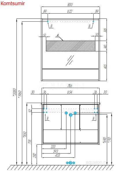 Зеркало-шкаф AQUATON Ривьера 80 белый (1A239102RVX20)
