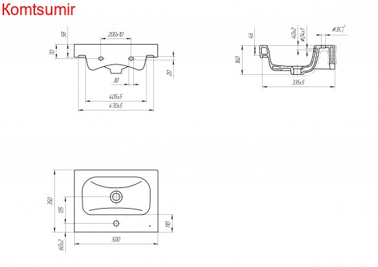 Раковина Cersanit Moduo Slim 50