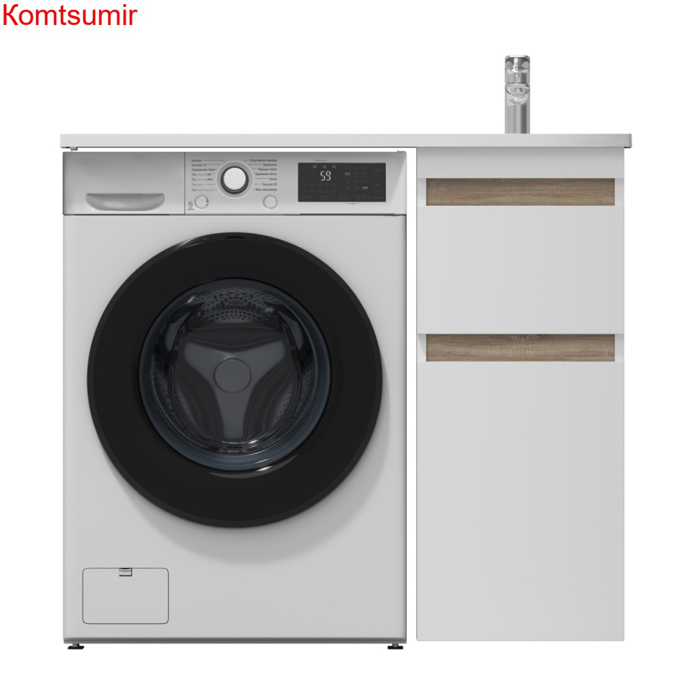 M85AFSX0402WG X-Joy, База под столешницу для стиральной машины, напольная, 40 см, 2 ящика, белый гля