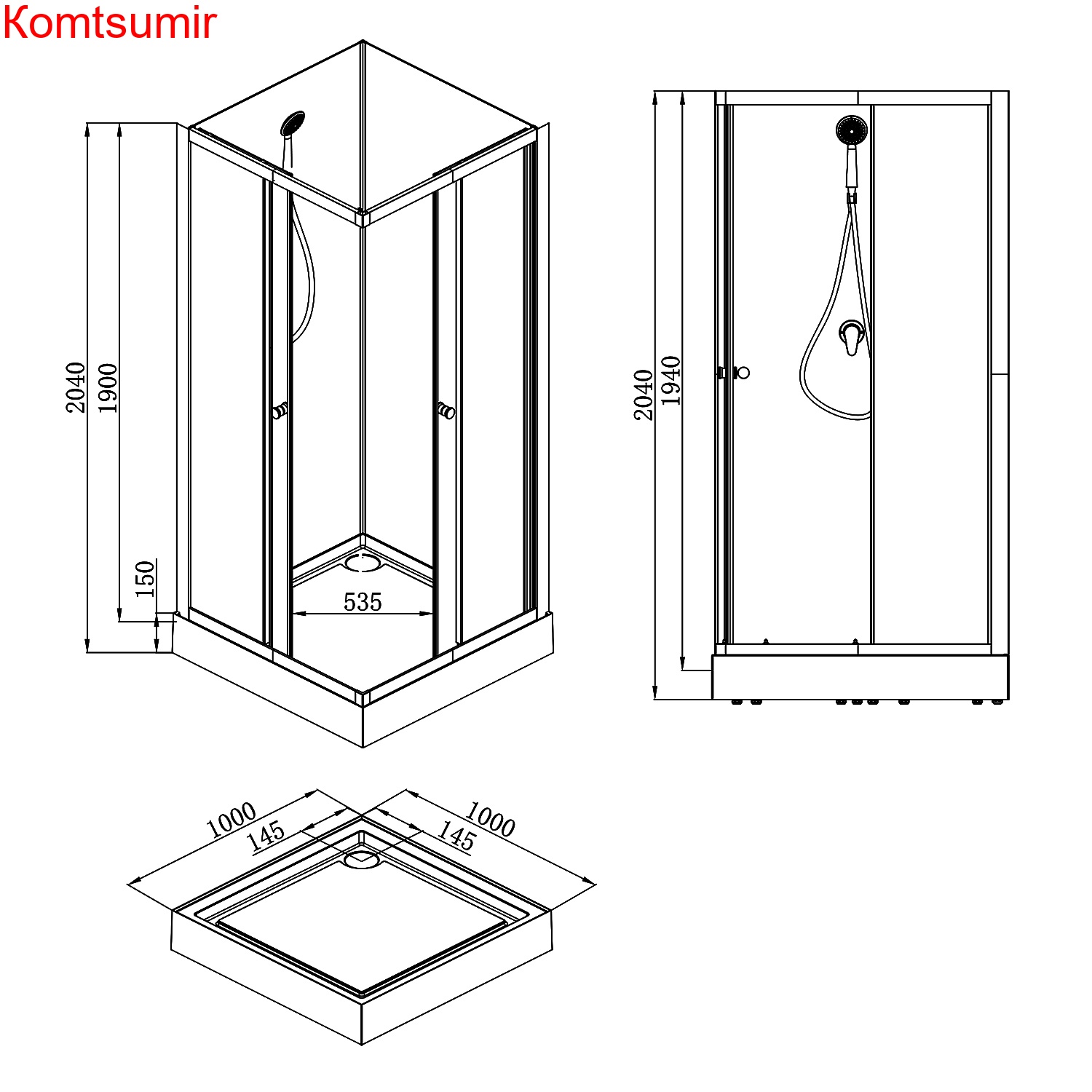 Душевая кабина Loranto NEO 100x100x(190+15) c низким поддоном 15см, прозрачное закаленное стекло 5 мм,задние стеклянные стенки белые, профиль черный-матовый (CS-21801-100) Душевая кабина Loranto NEO 100x100x(190+15) c низким поддоном 15см, прозрачное закаленное стекло 5 мм,задние стеклянные стенки белые, профиль черный-матовый (CS-21801-100)