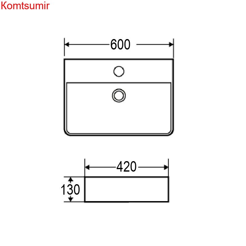 Раковина Azario накладная 600x420x130 белый (AZ-2173 SP)
