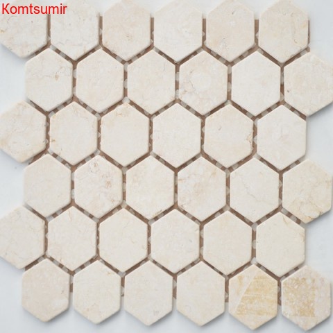 Мозаика Caramelle Mosaic Botticino MAT hex Мозаика Caramelle Mosaic Botticino MAT hex