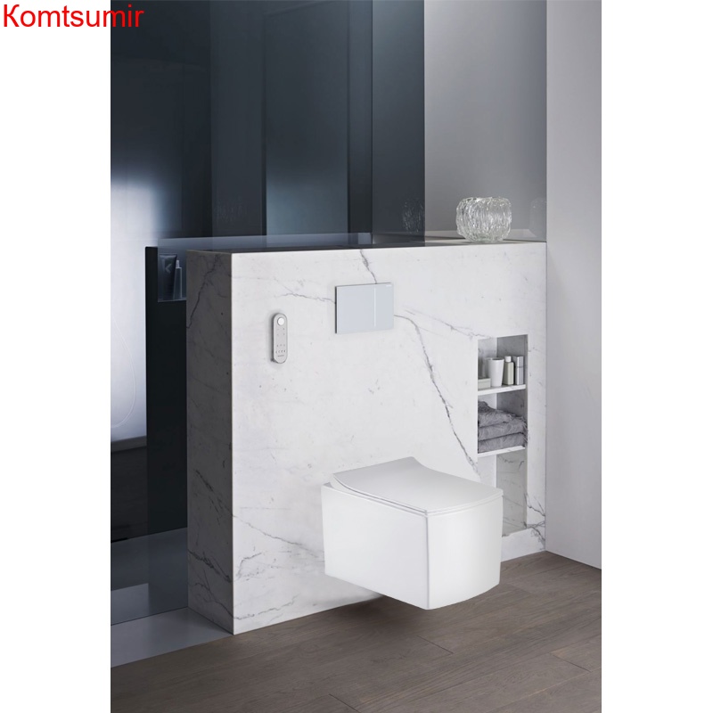 Подвесной унитаз Azario 485х350х335 безободковый квадратный с сидением микролифт (AZ-0048)