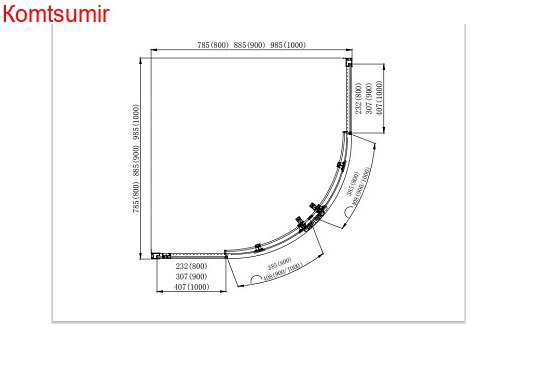 Aquatek Душевой уголок 1/4 круга, двери раздвижные 200х80x80, хром Aquatek Душевой уголок 1/4 круга, двери раздвижные 200х80x80, хром