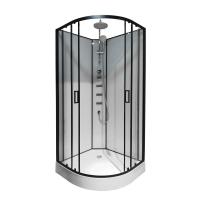 Душевая кабина Loranto NEO 100x100x(190+15) с низким поддоном 15см, прозрачное закаленное стекло 5 мм, задние стеклянные стенки белые, профиль черный-матовый (CS-21811-100) Душевая кабина Loranto NEO 100x100x(190+15) с низким поддоном 15см, прозрачное закаленное стекло 5 мм, задние стеклянные стенки белые, профиль черный-матовый (CS-21811-100)