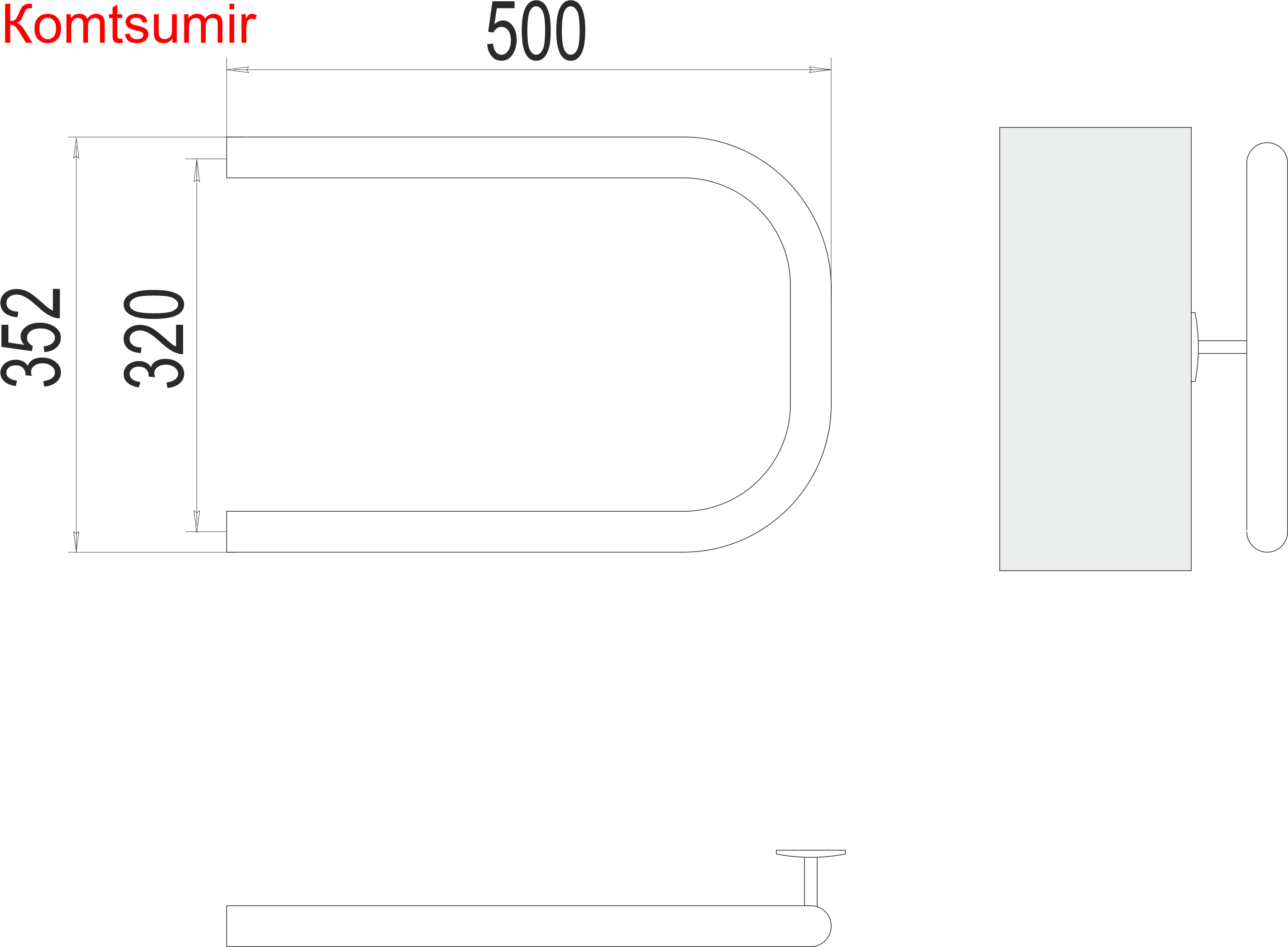 П-обр AISI 32х2 320х500 Полотенцесушитель  TERMINUS