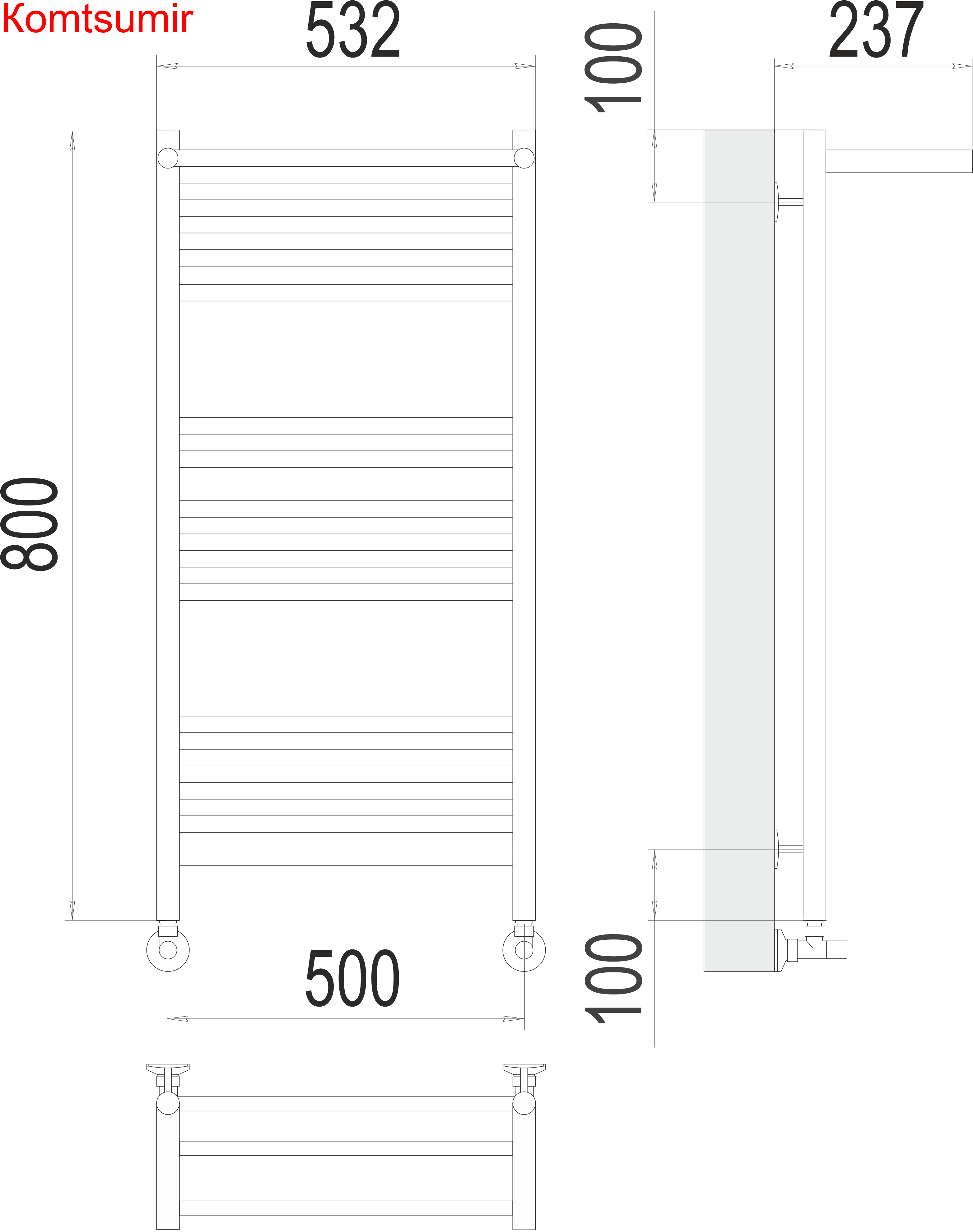Аврора с/п П16 500х800 Полотенцесушитель  TERMINUS