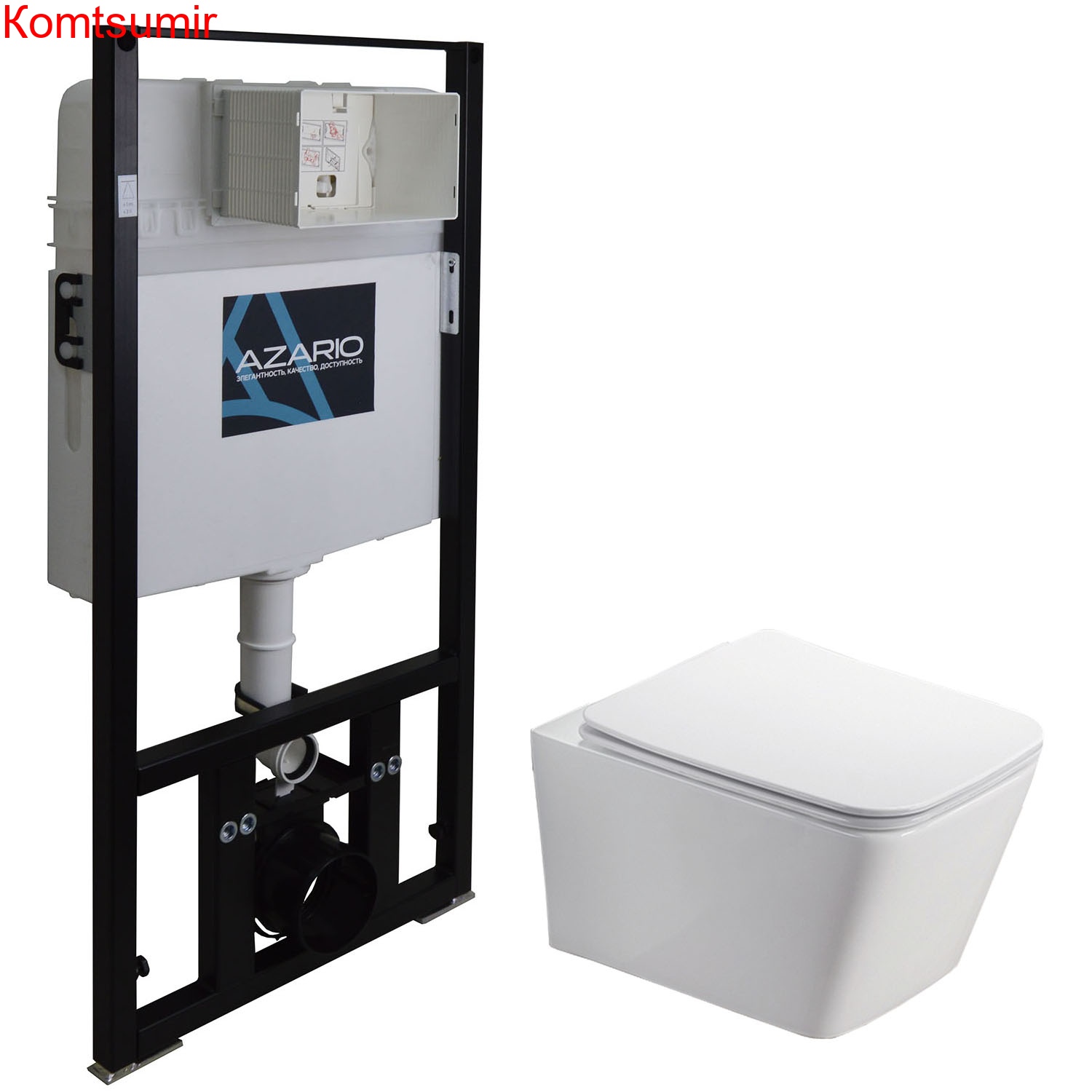 Сет AZARIO инсталляция + унитаз Nova с быстросъемным сиденьем микролифт (AZ-8010-1000+AZ-2216 SP)