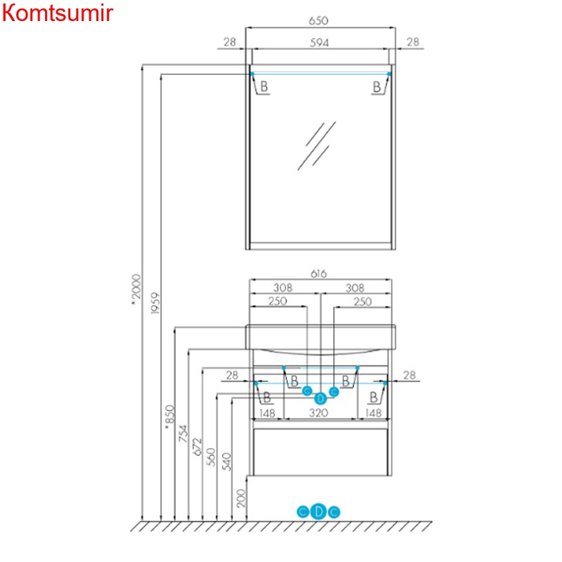 Тумба под раковину AQUATON Нортон 80 подвесная, белая (1A248901NT010)