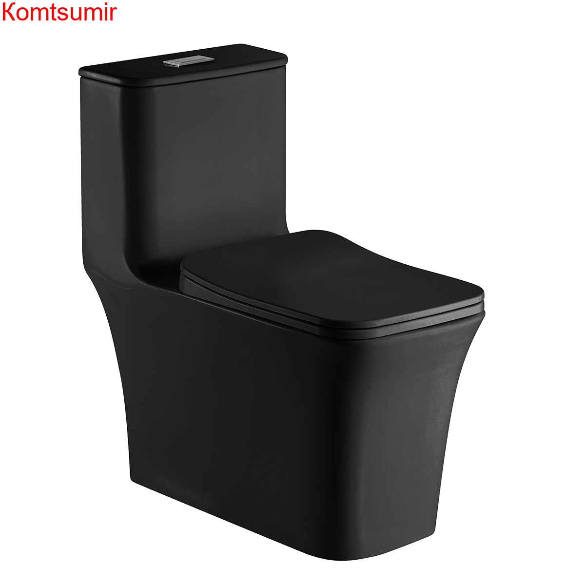 Унитаз-моноблок AZARIO GRESSA 705х370х760 напольный безободковый в комплекте с сиденьем дюропласт микролифт, цвет черный матовый (AZ-1111MB)