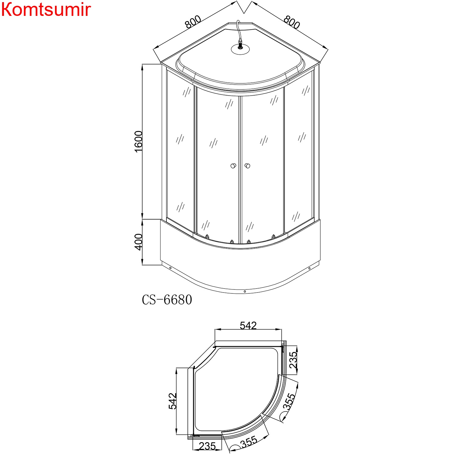 Душевая кабина Loranto CS-6680F 80х80х215, поддон 40см Душевая кабина Loranto CS-6680F 80х80х215, поддон 40см
